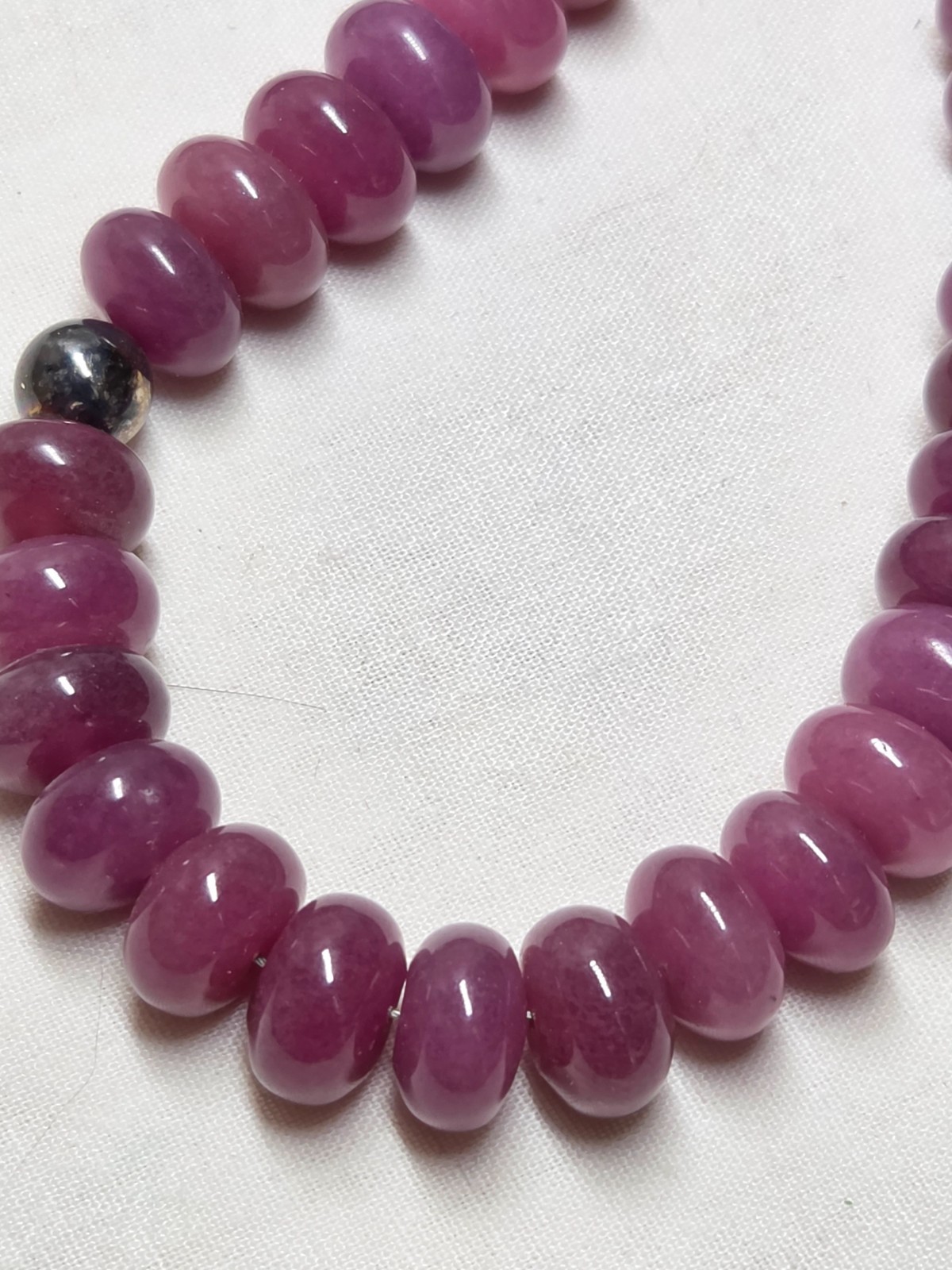 Jay King Amethyst Bead Necklace Sterling Caps