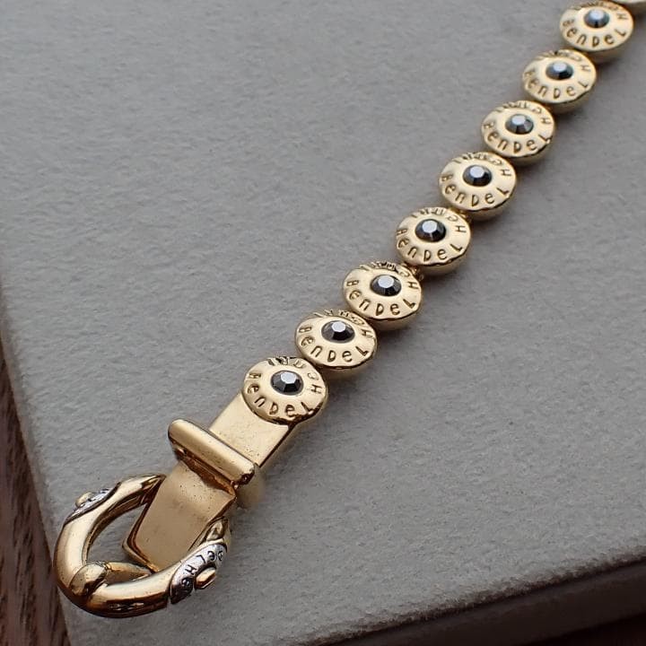 Vintage Henri Bendel YORK Buckle Bracelet Gold Tone Used