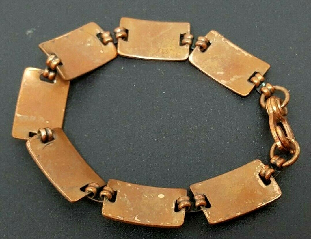 Vintage South Western Solid Copper Link Bracelet 7″
