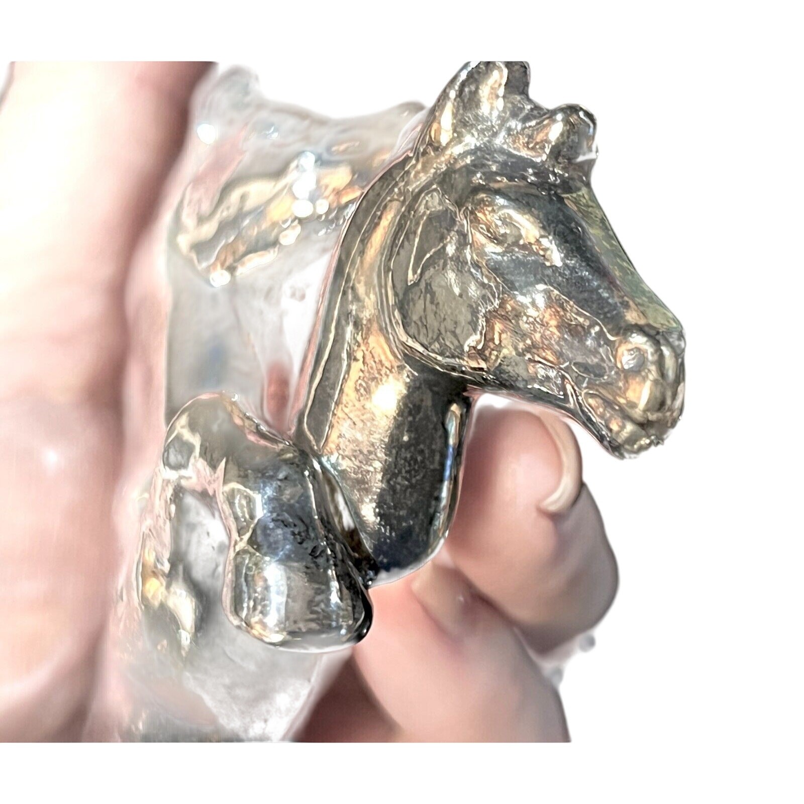 VTG 925 Sterling Silver Wild Horse Brooch Electroform Large 4″ 44g Statement Pin