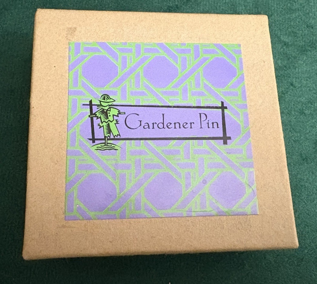 Vintage Gardener Pin Brooch With Five Gardening Charms