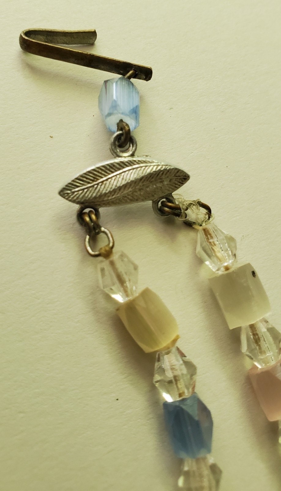 Vintage multi-strand satin glass necklace, graduated pastel beads
