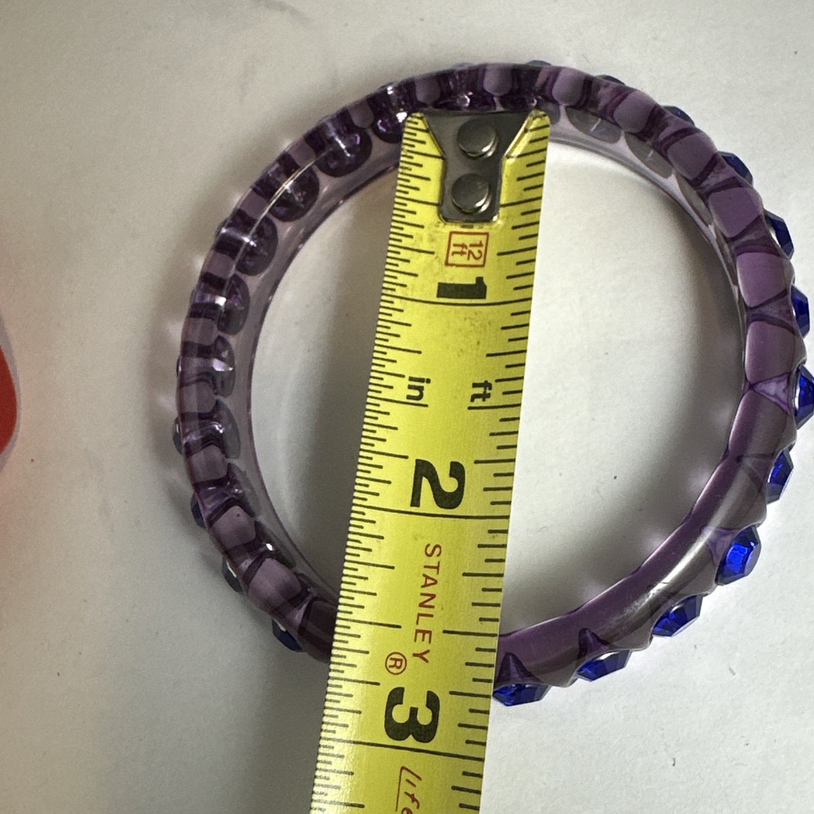 Vintage blue and purple blue lucite bangle bracelet