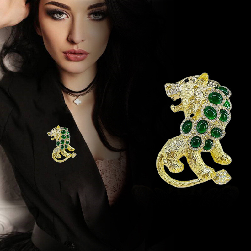 Men Women Ancient Domineering Lion Vintage Brooch Antique Jewelry Luxury Gift