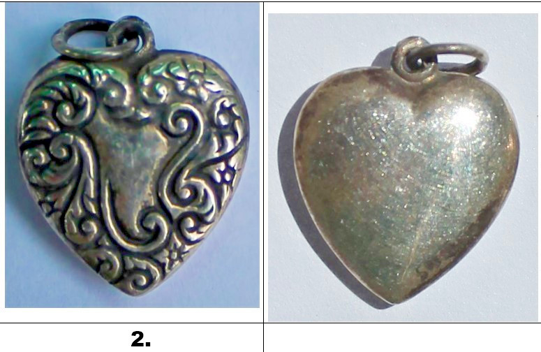 Vintage 1940s Sterling Silver Puffy Heart Charms WWII Sweetheart CHOOSE ONE