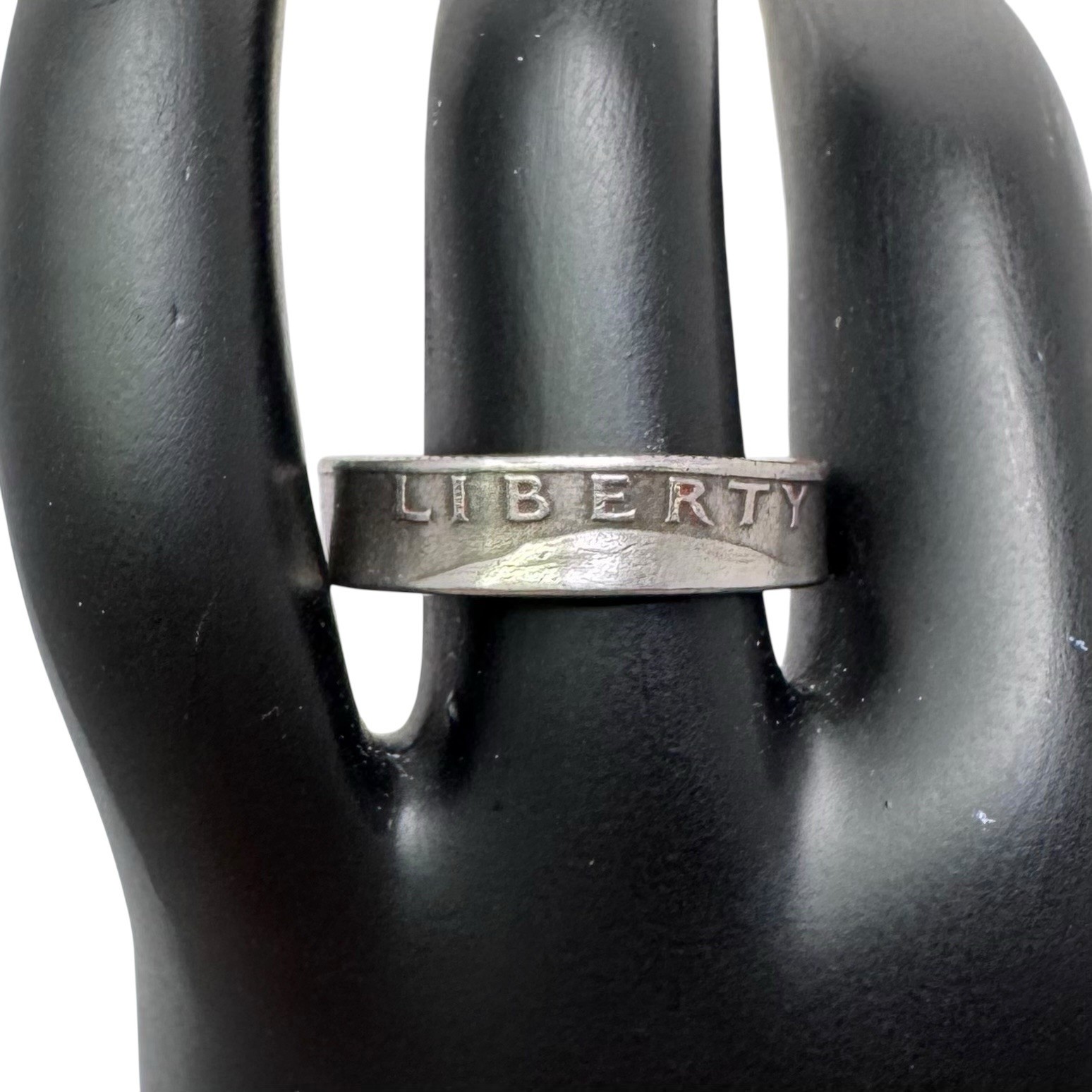 Vintage 1978 US Quarter Coin Ring Silver Tone Narrow Band Handmade Jewelry 9