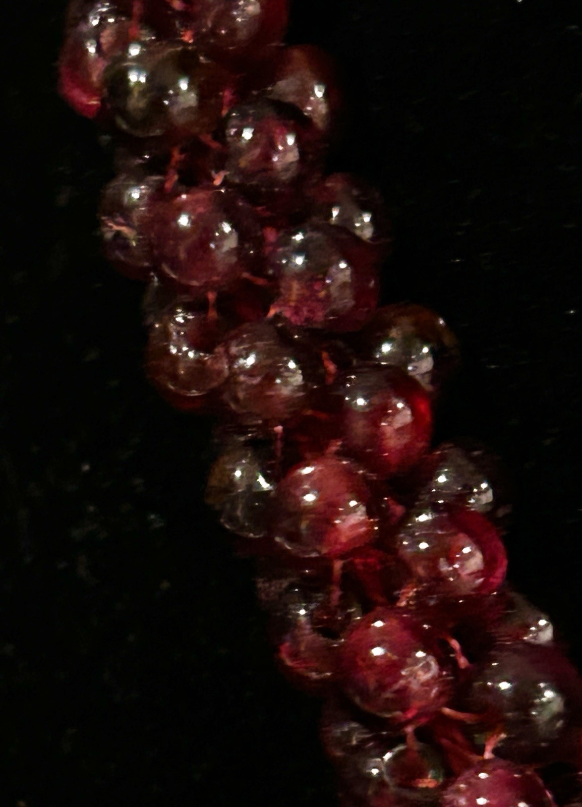 VTG CZECH Bohemisn Hand Made GARNET Rope NECKLACE