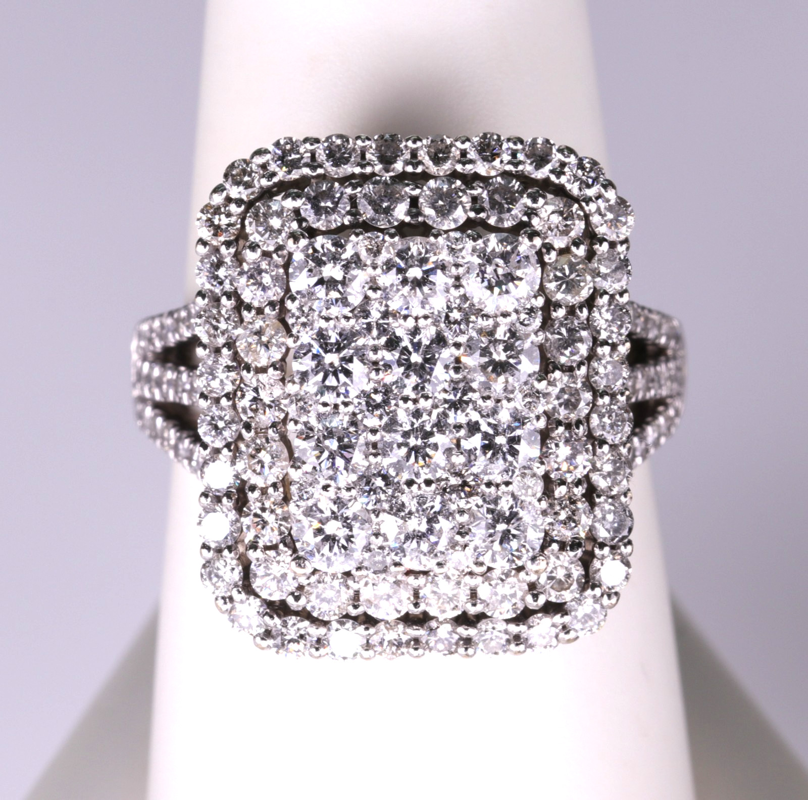 2 Carat Natural Diamond Right Hand Ring 14K White Gold Size 8 Spectacular