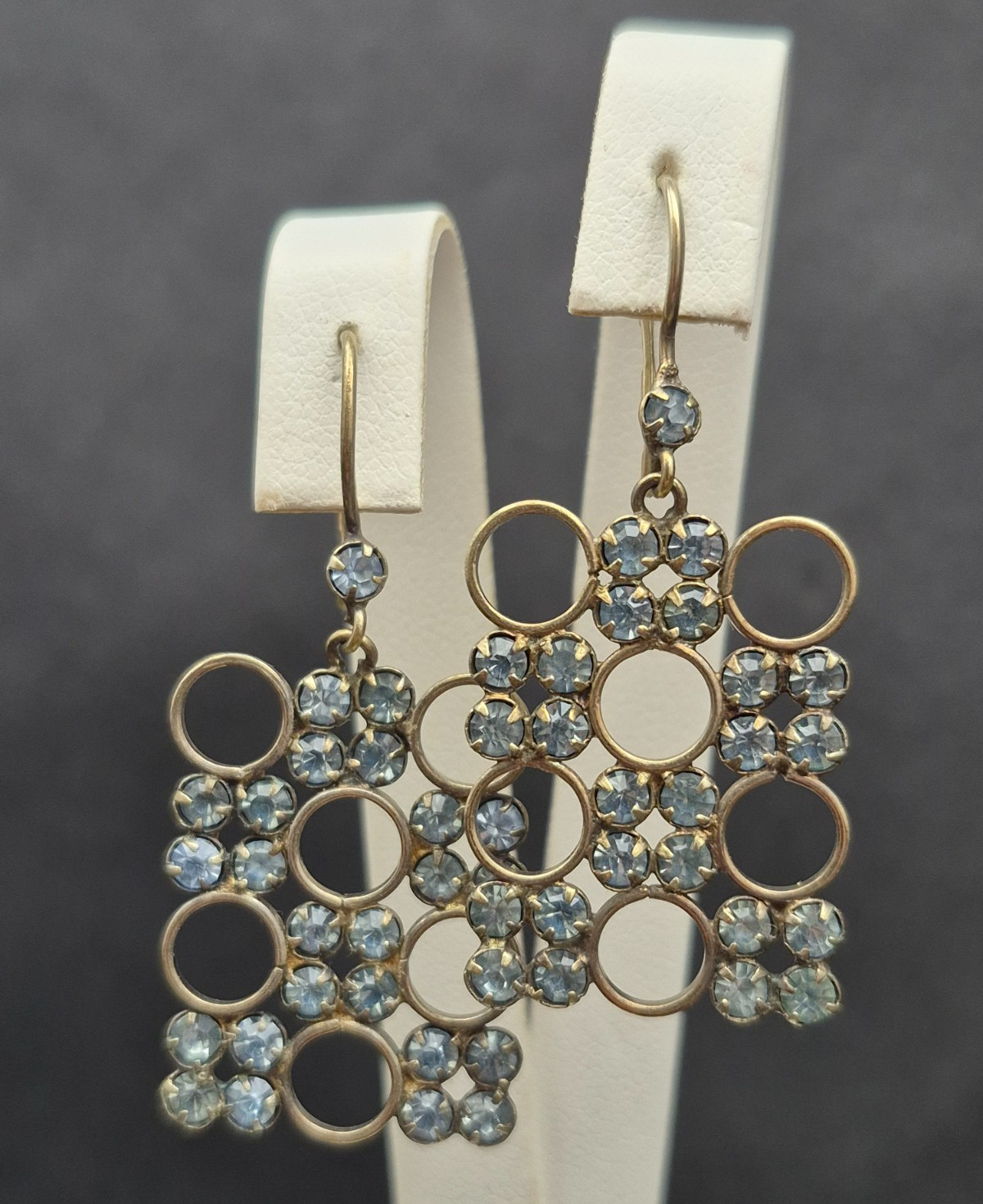 Vintage Soviet 875* Silver Earrings with USSR Stones, Women’s Jewelry