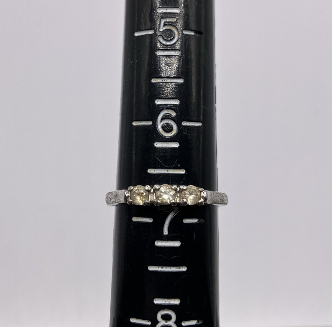 Vintage Avon Clear Topaz Sterling Silver Ring Size 6.75
