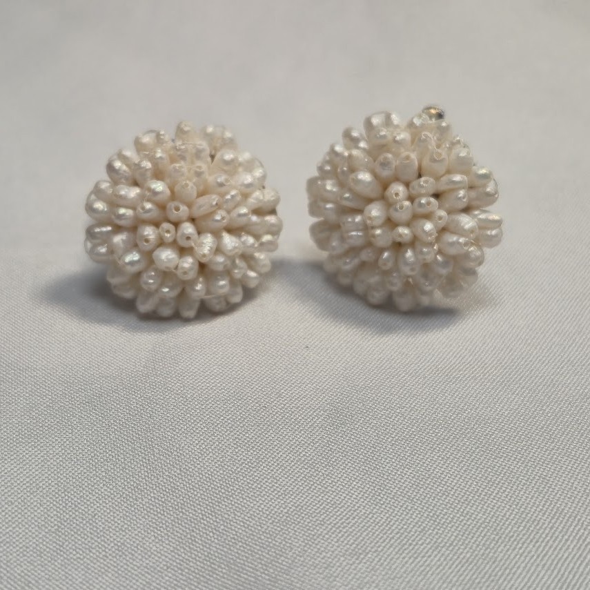 Fresh Water Pearl Clipon Earrings Vintage New Old Stock