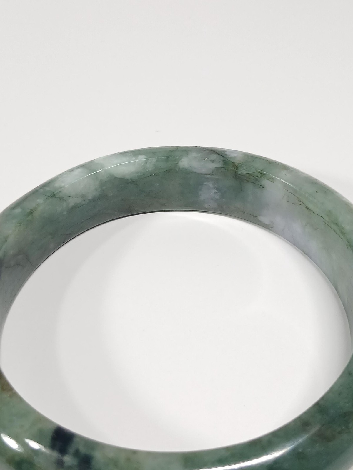 Emerald Vein Jadeite Bangle 67mm Deep Green Vivid Tone 105.8g