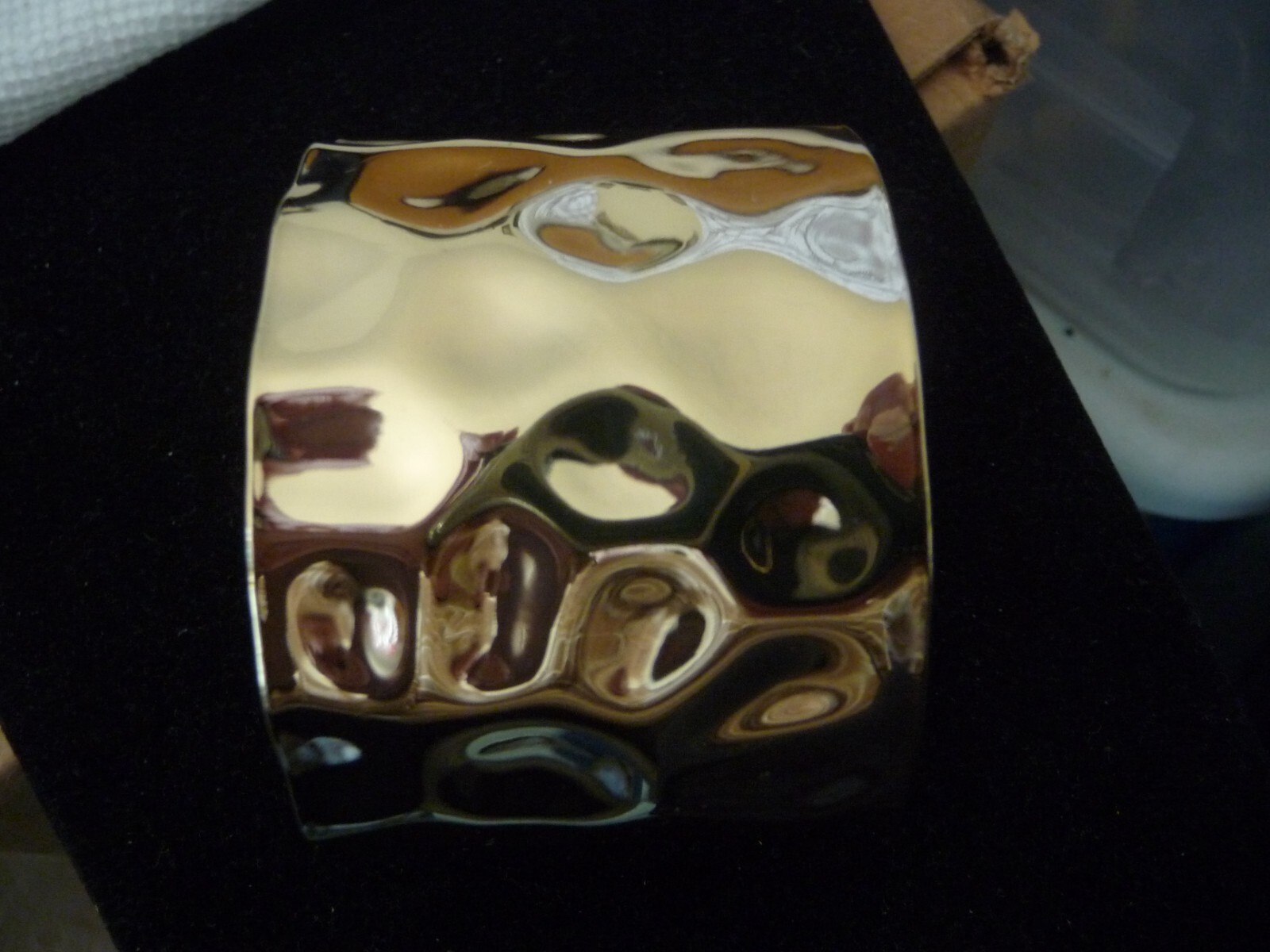 CUFF 1 3/4′ WIDE TEXTURED GOLD TONE BRACELET #28/19