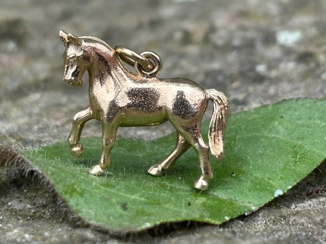 Vintage 9k Gold Horse Stallion Equestrian Charm Pendant