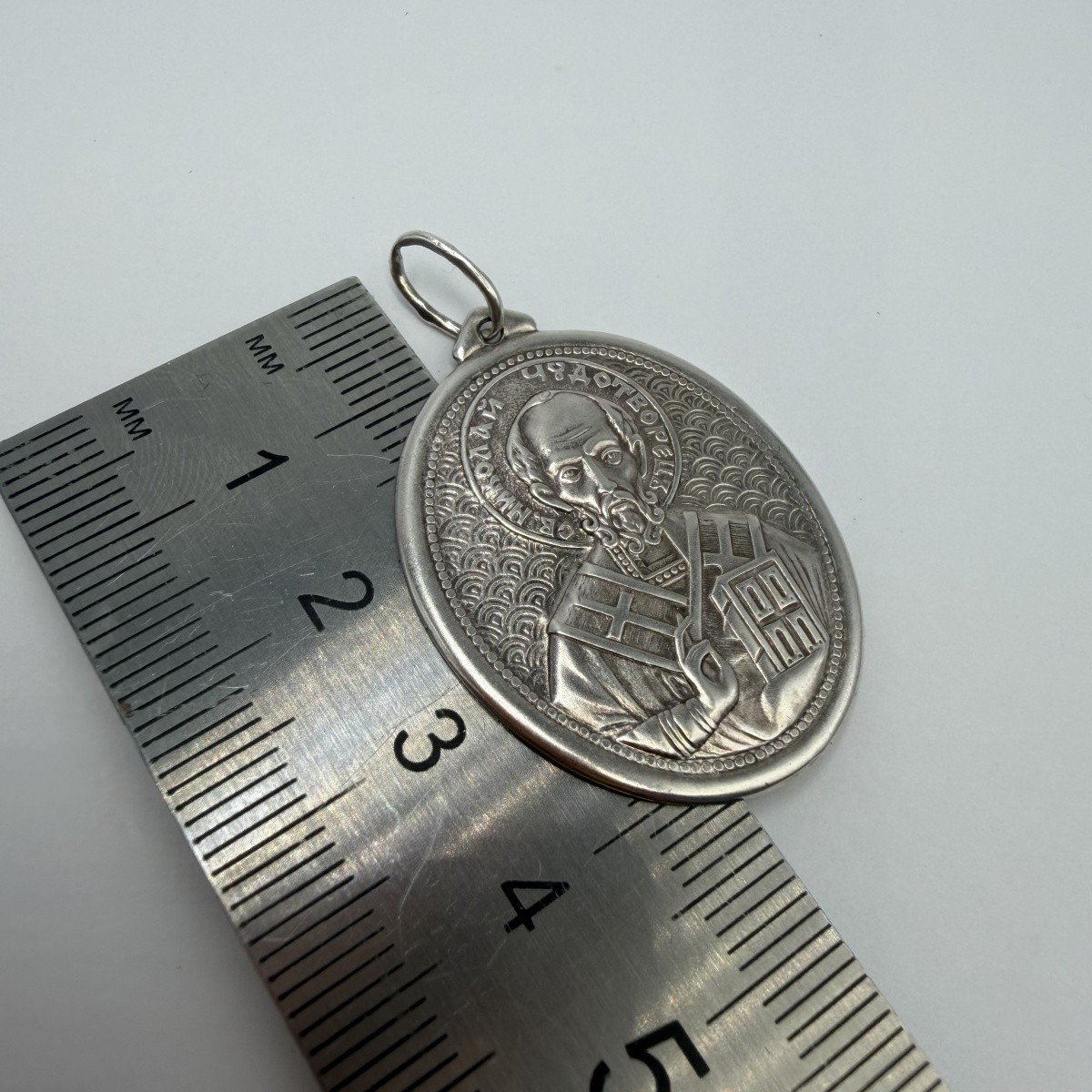 Vintage Pendant Icon Saint Nicholas the Wonderworker Sterling Silver 925 Jewelry