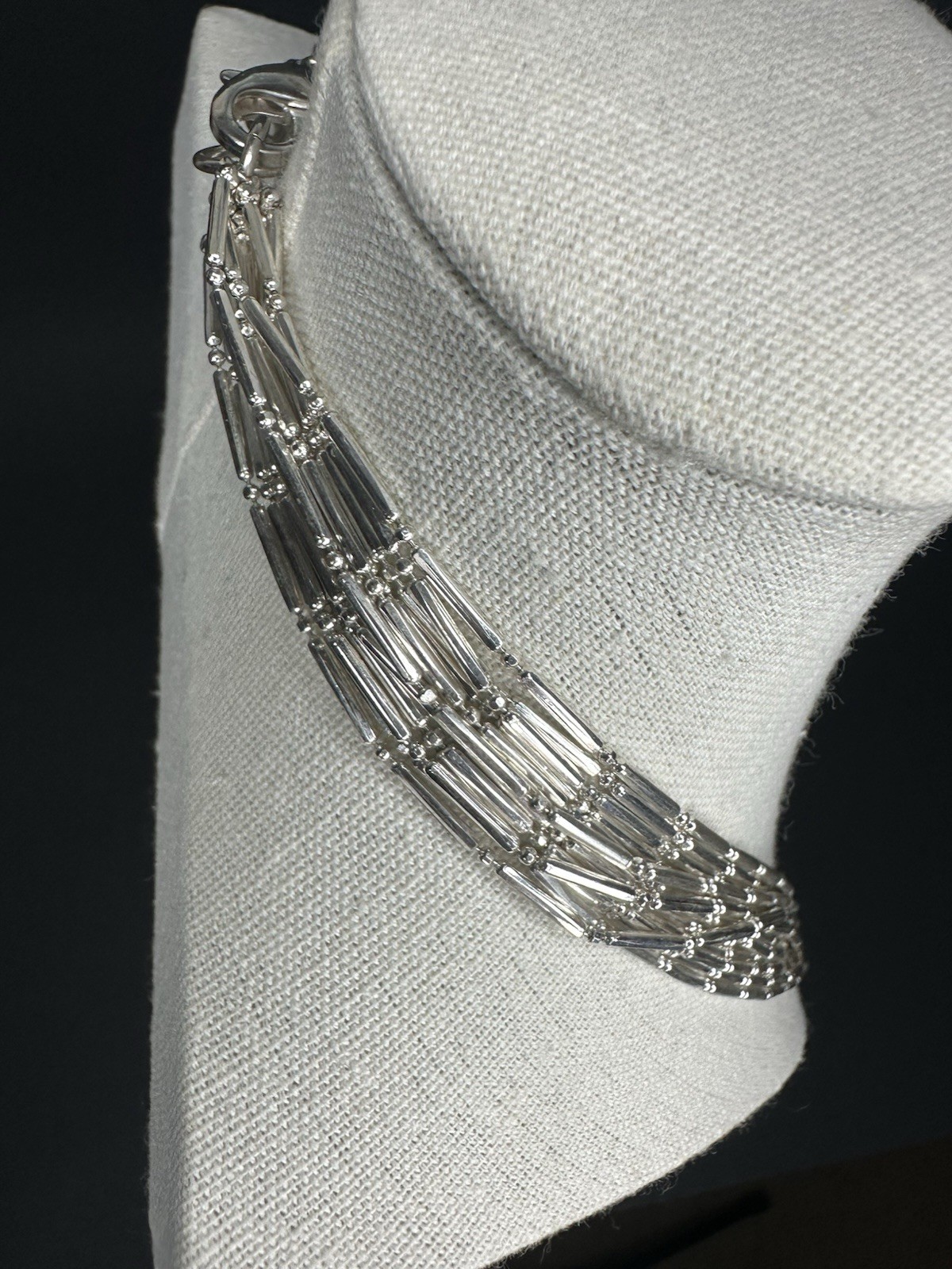Vintage Coldwater Creek Liquid Silver Style Multi strand Layered Necklace 30”