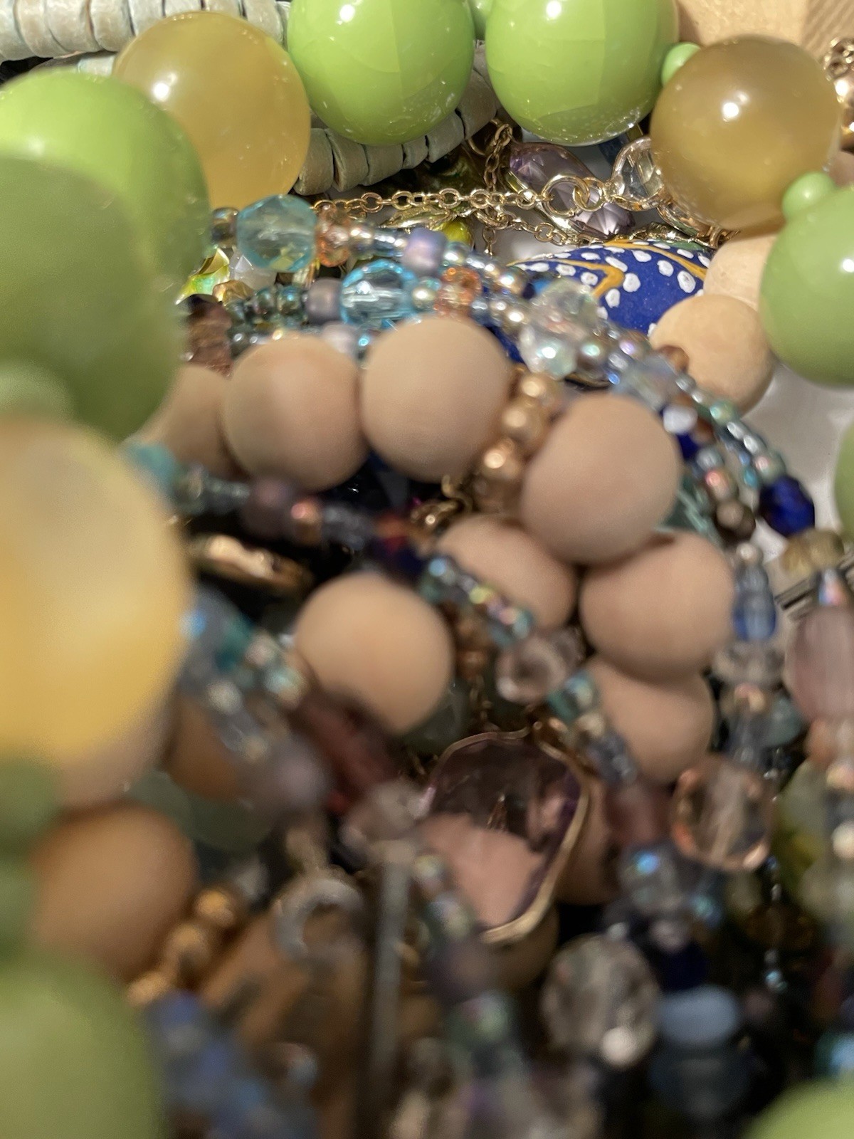 4Lb Mixed Mystery Jewelry Lot Vintage Mod Boho Beaded Necklaces Bracelets