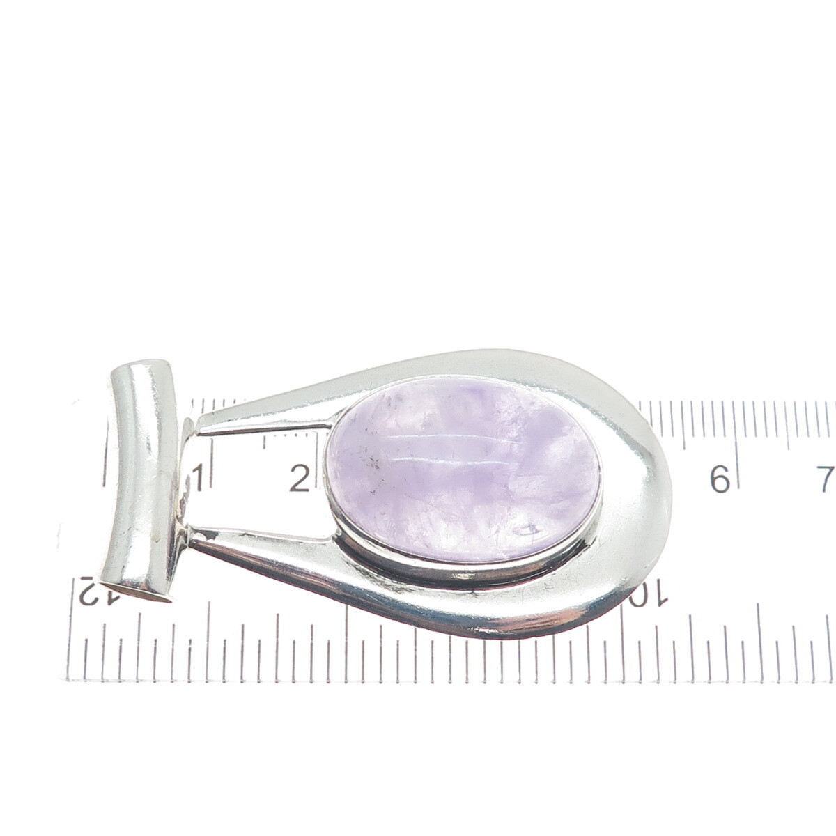 DOMINIQUE DINOUART Sterling Silver Vintage Mexico Real Amethyst Slide Pendant