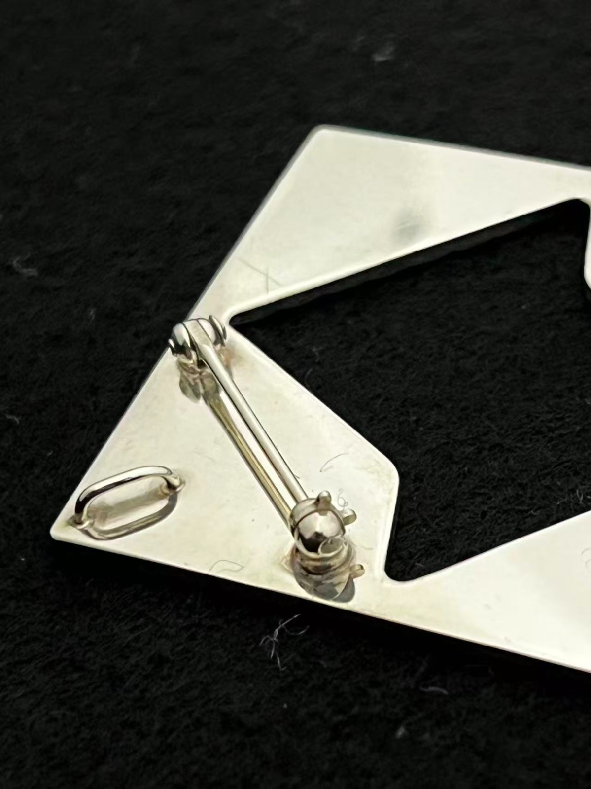 Tiffany & Co. Sterling Silver Square Brooch Pin Pendant Top 39mm SV925 No Pouch