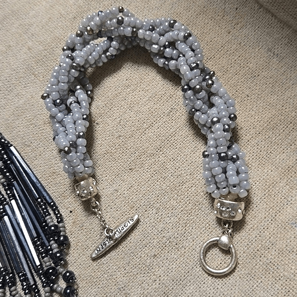 Vintage Silver Concho Beaded Earrings Sigrid Olsen Pearl Bracelet Set