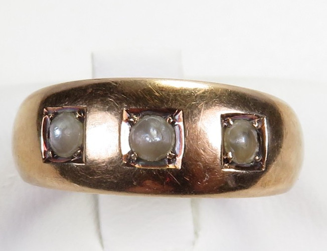 Victorian Seed Pearl Wedding Right Hand Ring 13K Rose Gold Size 7 UK-N1/2