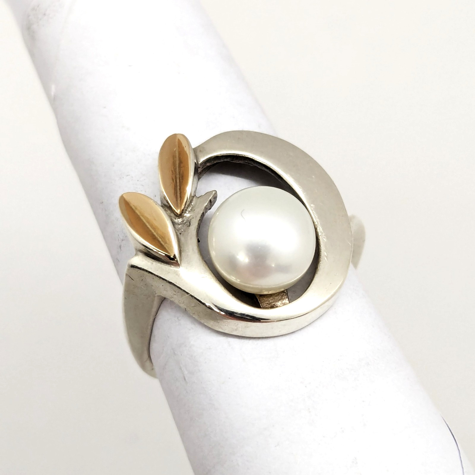 Vintage Luxury RING Silver 875 with Gold Inlay 585 -size: 8US (18mm) -5.52g. #16
