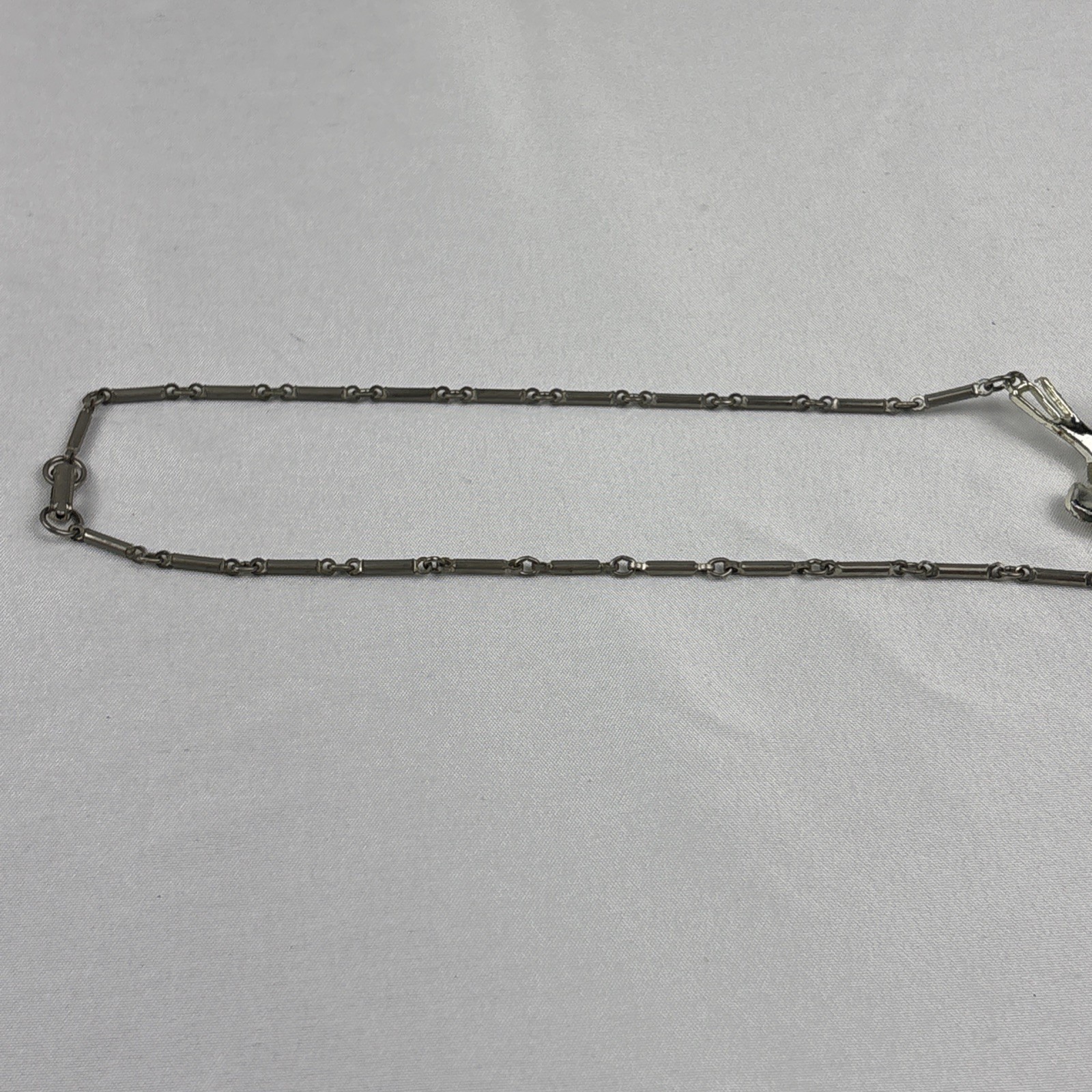 Vintage Aquamarine Topaz Gem Silver Tone Rhinestone Boquet Necklace 50’s 60’s