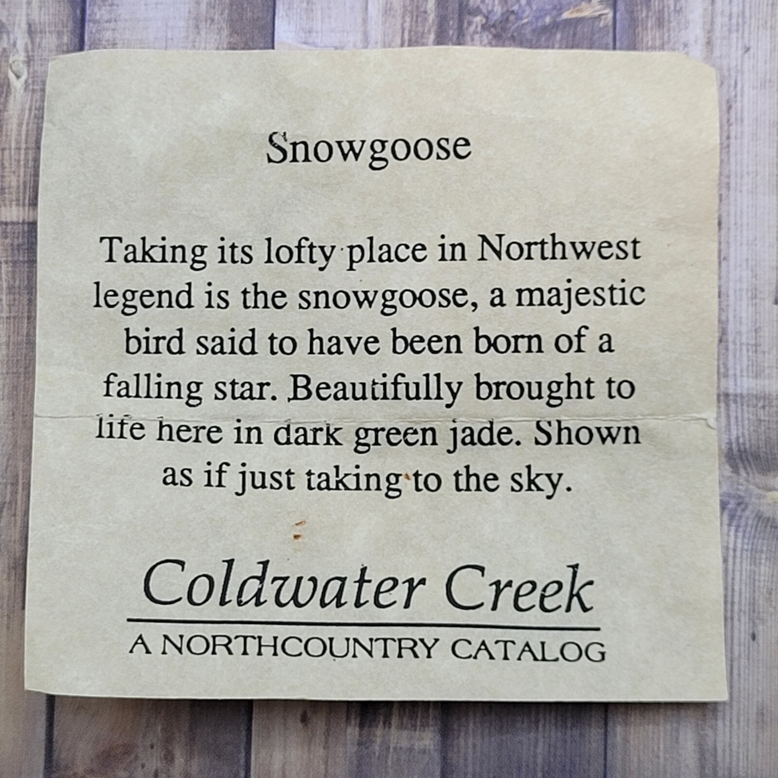 NW Snow Goose Snowgoose Dark Green Jade Brooch Pin Vintage Coldwater Creek 1980s