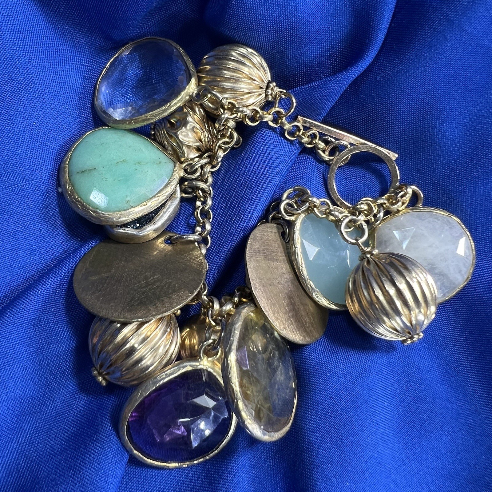 Vintage 1/20 12K gold filled 7 1/4″ bracelet Citrine, Purple Spinel