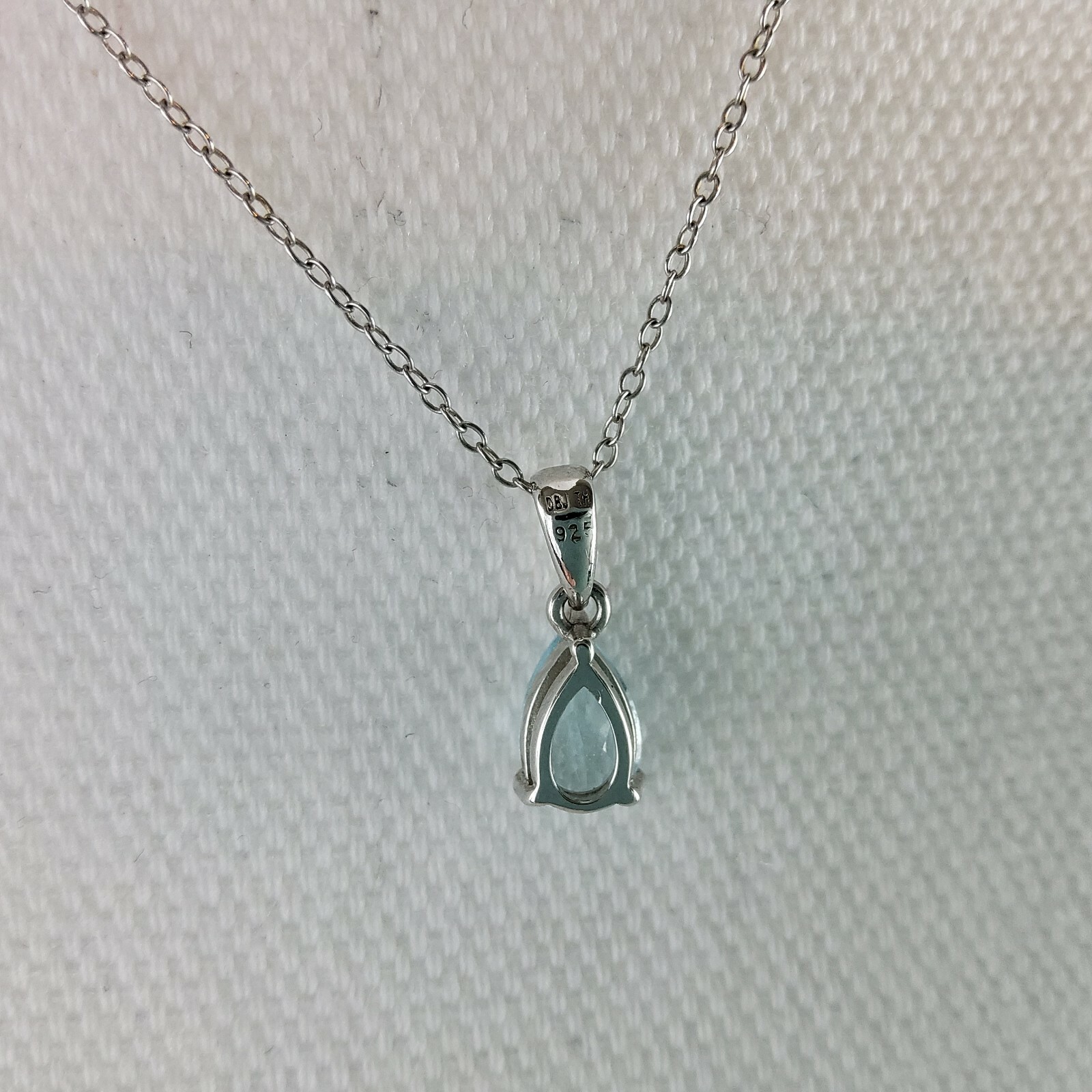 Dee Berkley DBJ Sterling Silver 925 Blue Topaz Teardrop Necklace