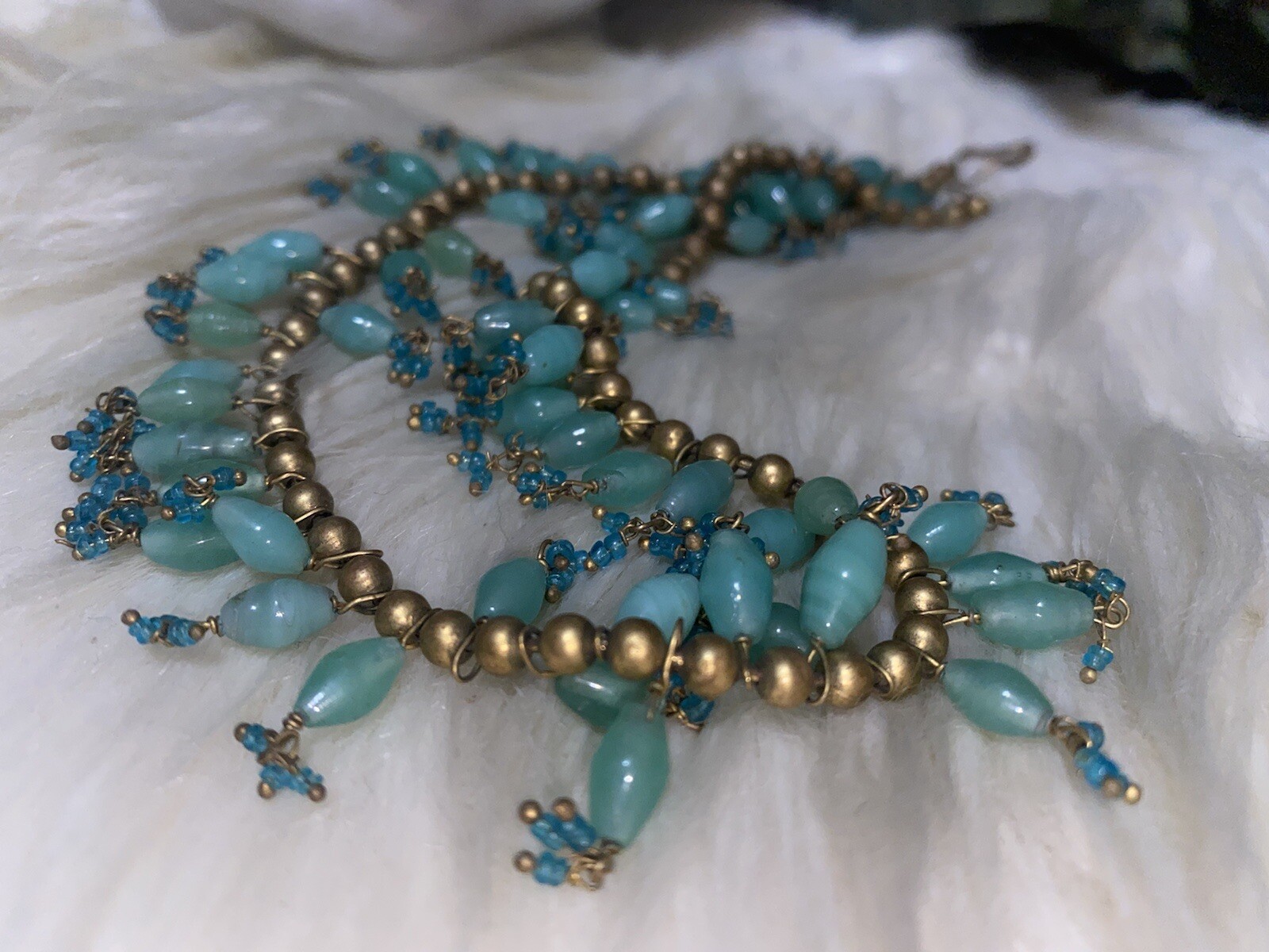 Louis Rousselet Confirmed Deco Art Nouveau Influence Glass Necklace!! B1