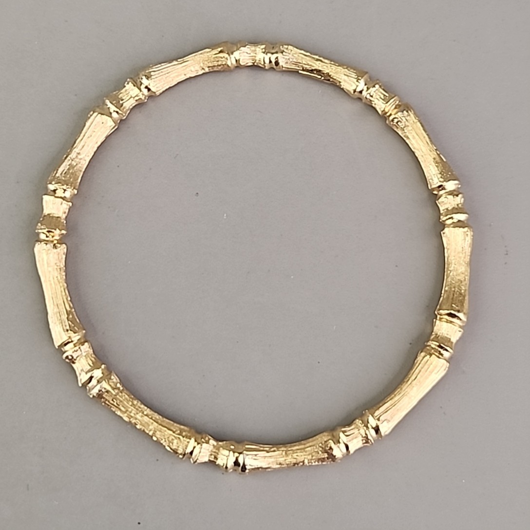 Vintage Napier Bamboo Bangle Bracelet Gold Tone Metal 7.75″