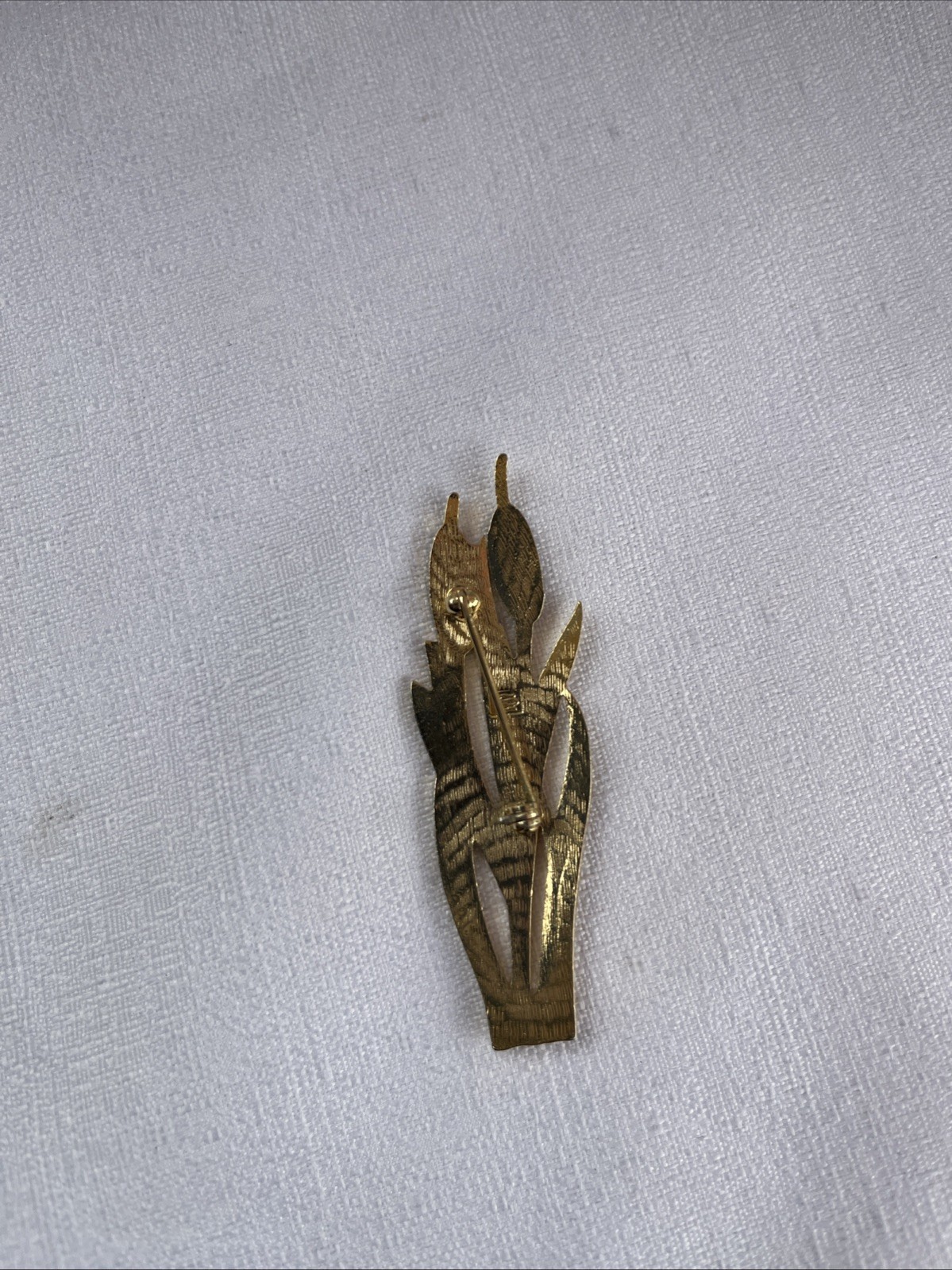 Vintage Cattails Whimsical Nature Brooch