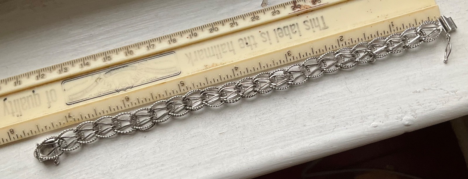 Vintage Classic Starter SILVER CHARM BRACELET Wearable 7 1/2” USA Patent
