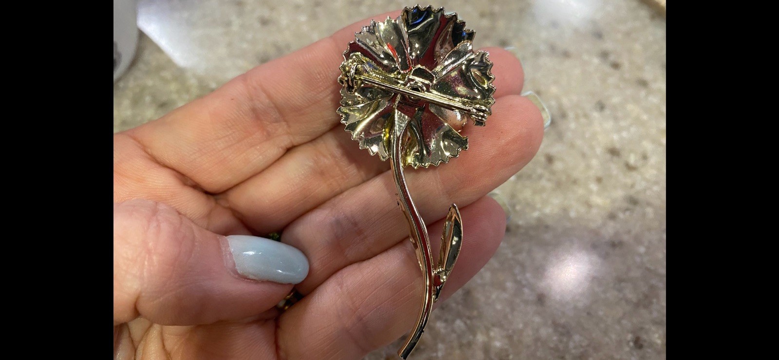 Lot Of 2 – Vintage Flower Brooch/Pins Poppy & Sunflower Enamel Rhinestone