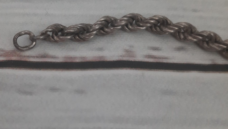 Rope Chain Twisted Silver Tone Vintage Princess Length 19 3/4″