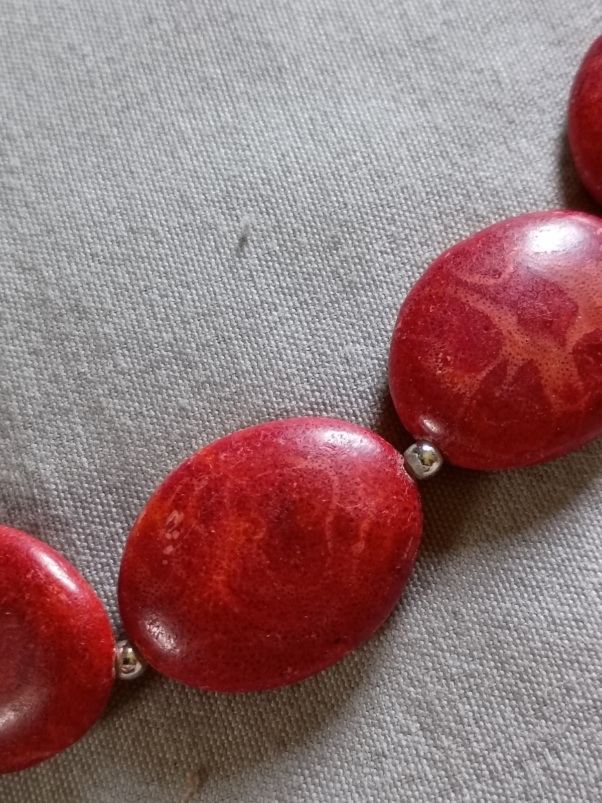 Vintage Dark Red Coral Necklace.