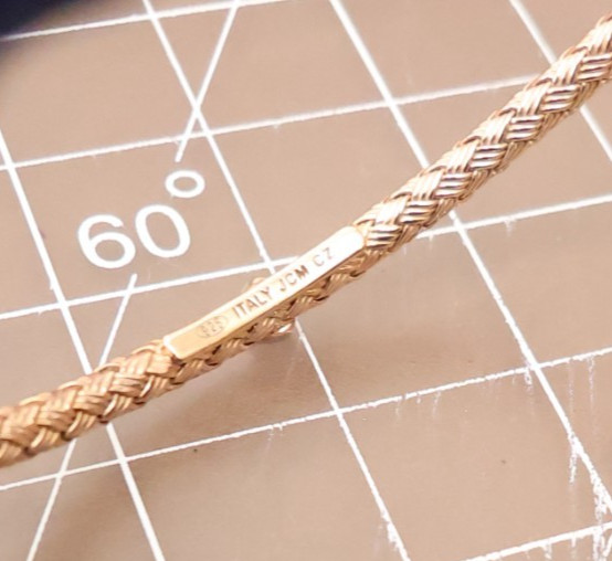JCM Jewelry bracelet 18K rose gold clad 925 sterling silver DMQ stations 7.25in
