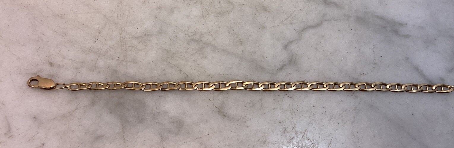 Vintage 14K Gold Anchor Mariner Link Chain Bracelet 4.91 Grams
