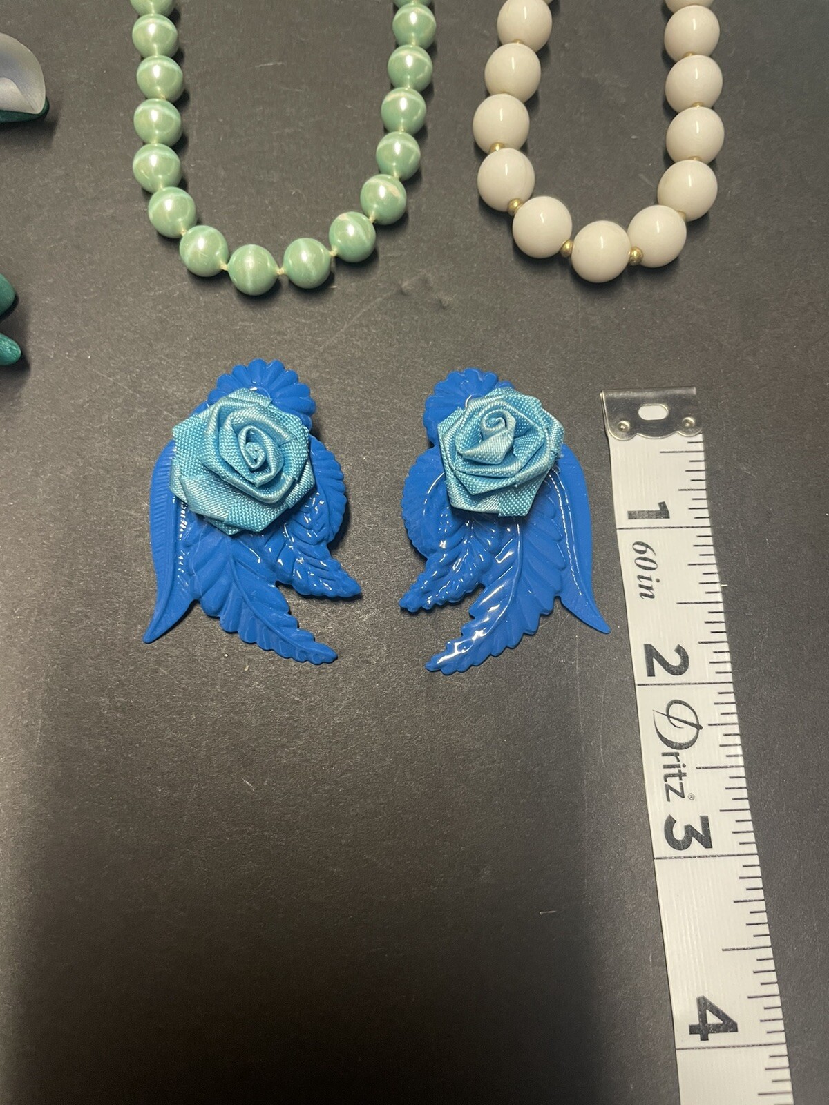 Vintage Mixed Jewelry Lot Of Five Purple,Blue,Green,White