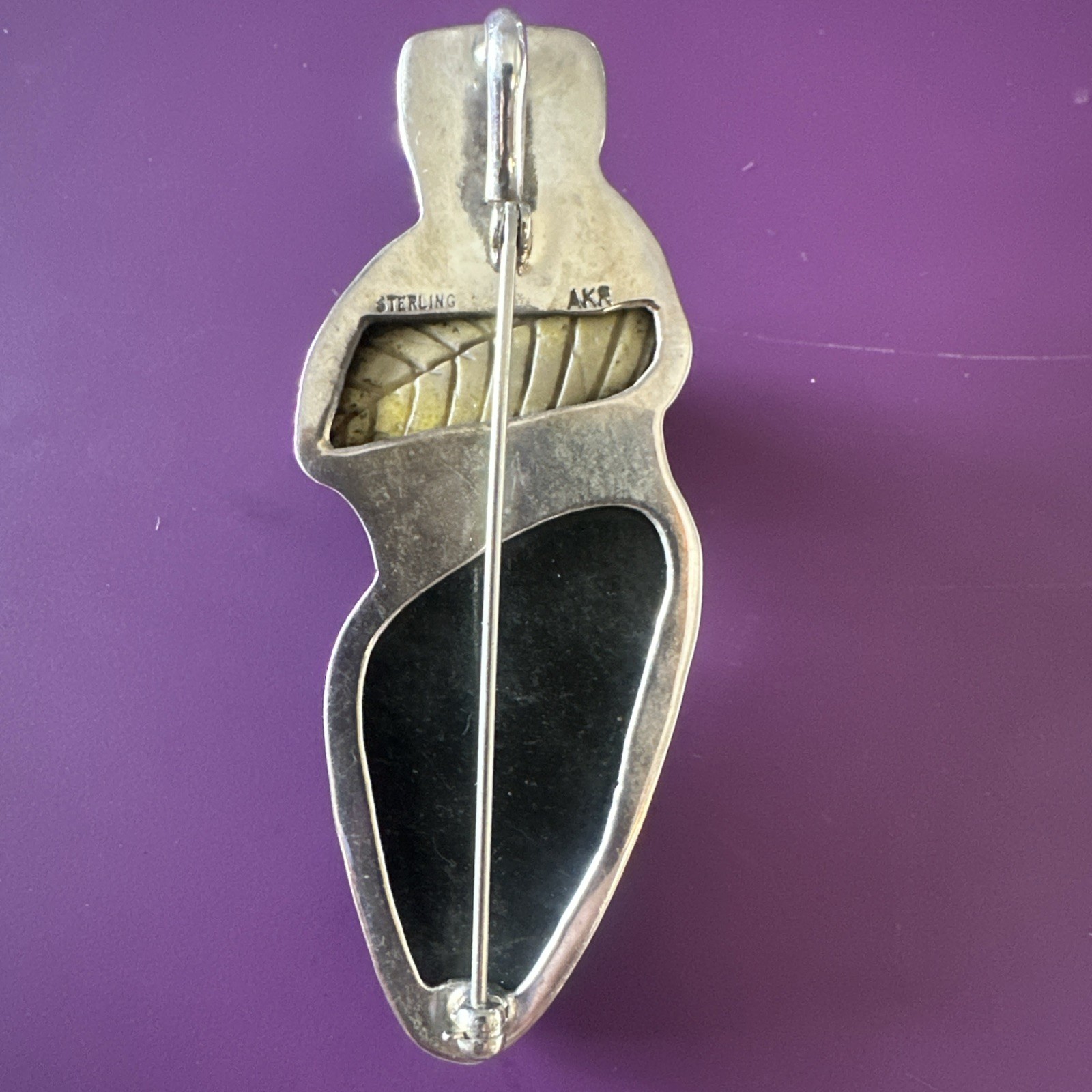 Hand Carved Frog Pendant/Brooch Sterling Silver by Amy Kahn Russell AKR