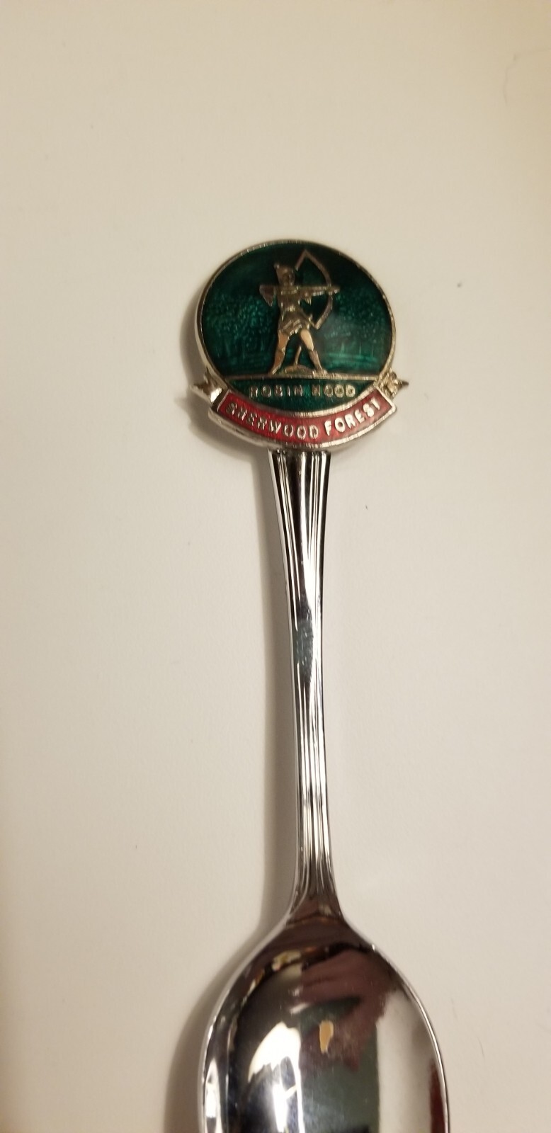 VINTAGE ROBIN HOOD SHERWOOD FOREST COLLECTIBLE SOUVENIR SPOON ENAMEL
