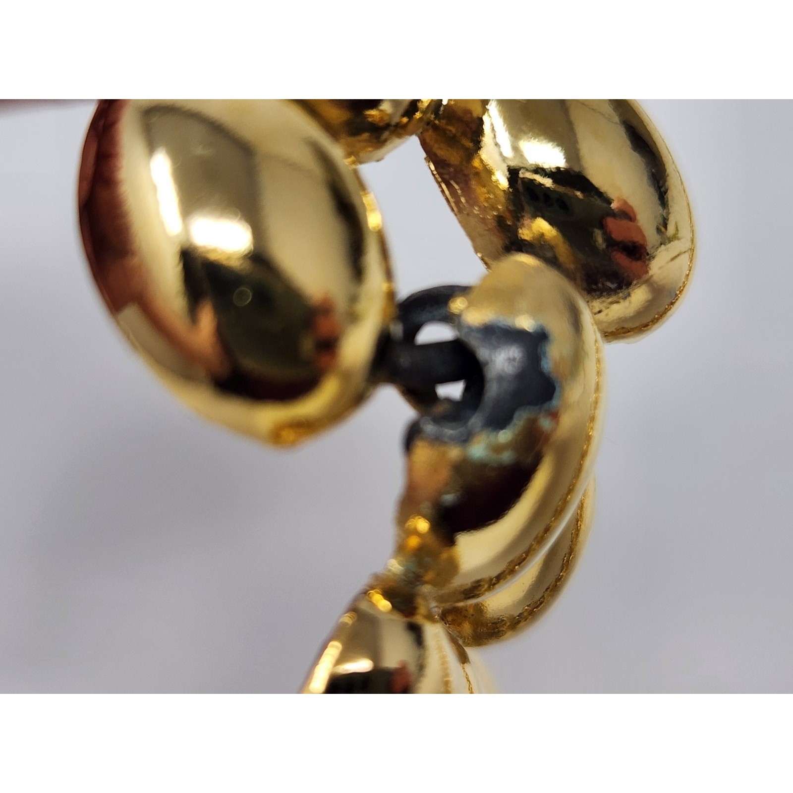 Heavy Panther Link Gold Tone Chunky Necklace Vintage Designer 18″ Toggle Closure