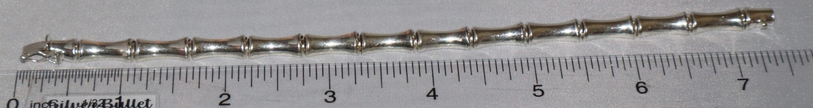 Vintage IBB Sterling Silver Bamboo Link Bracelet 7.5 inches 10.9 grams