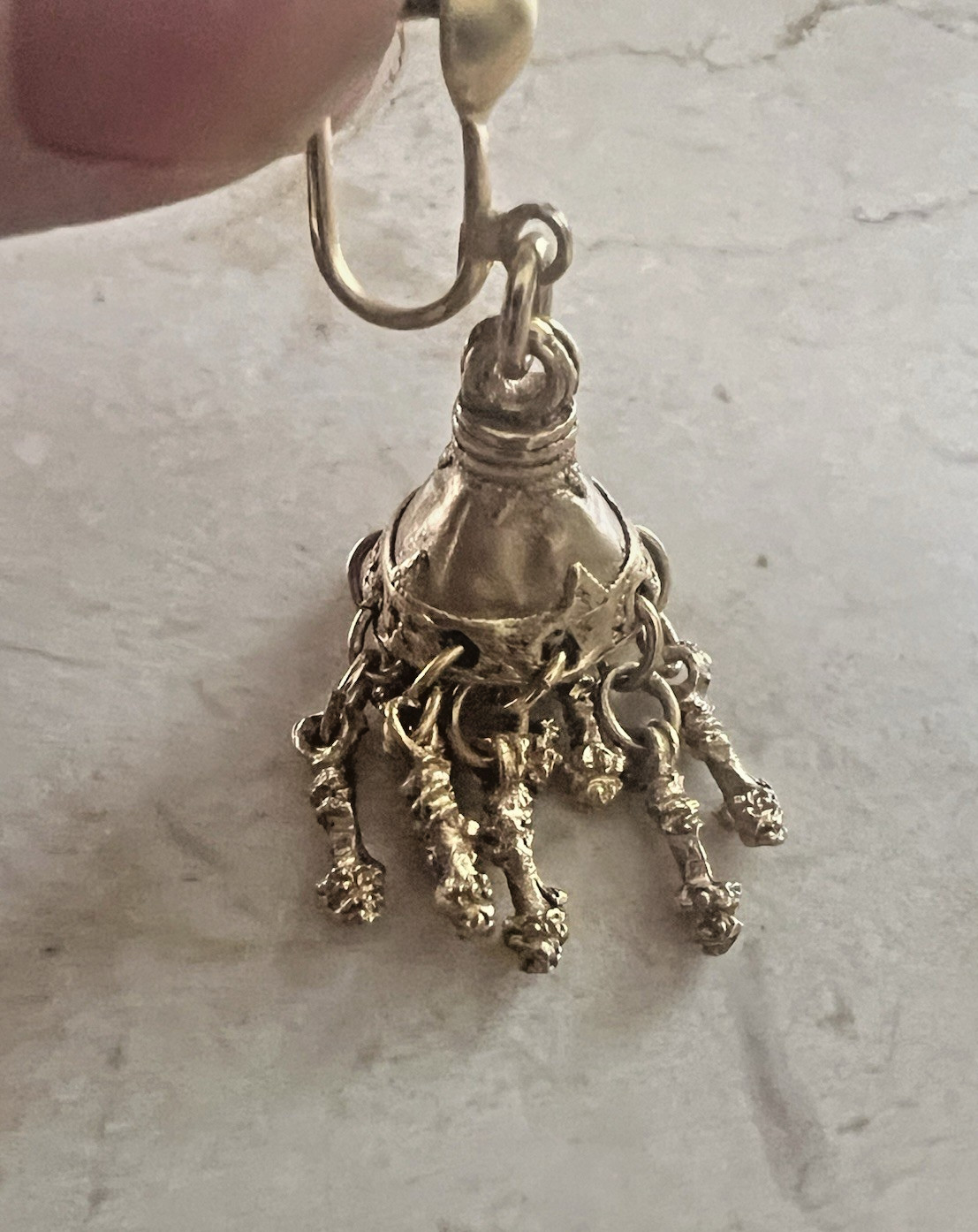 Alva Museum Replica Greek Bell Pendant Drop Screw Back Earrings