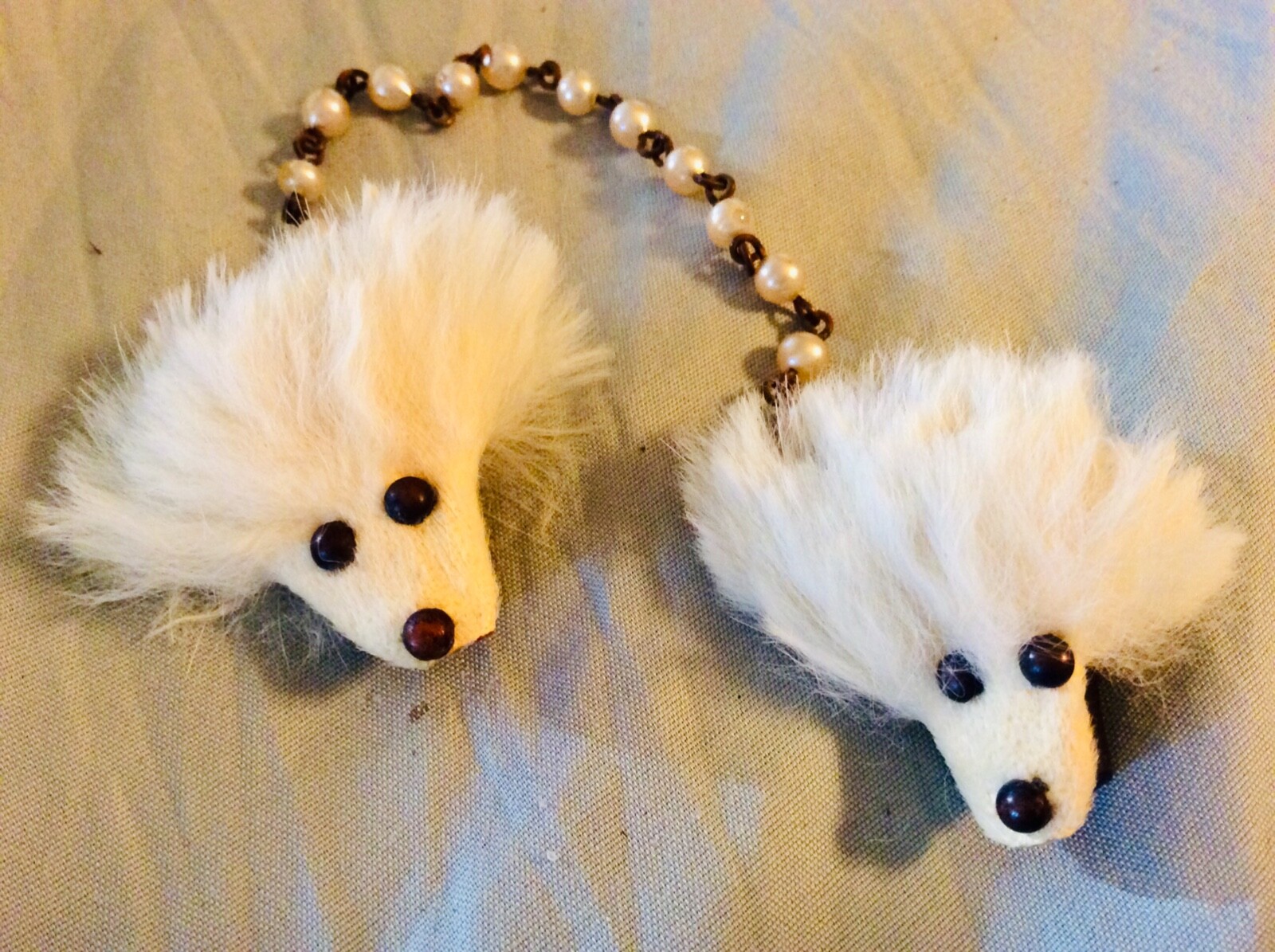Genuine Vintage Fur Hand-Made Dog Sweater Shawl Clips