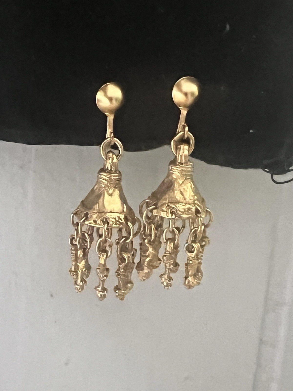 Alva Museum Replica Greek Bell Pendant Drop Screw Back Earrings
