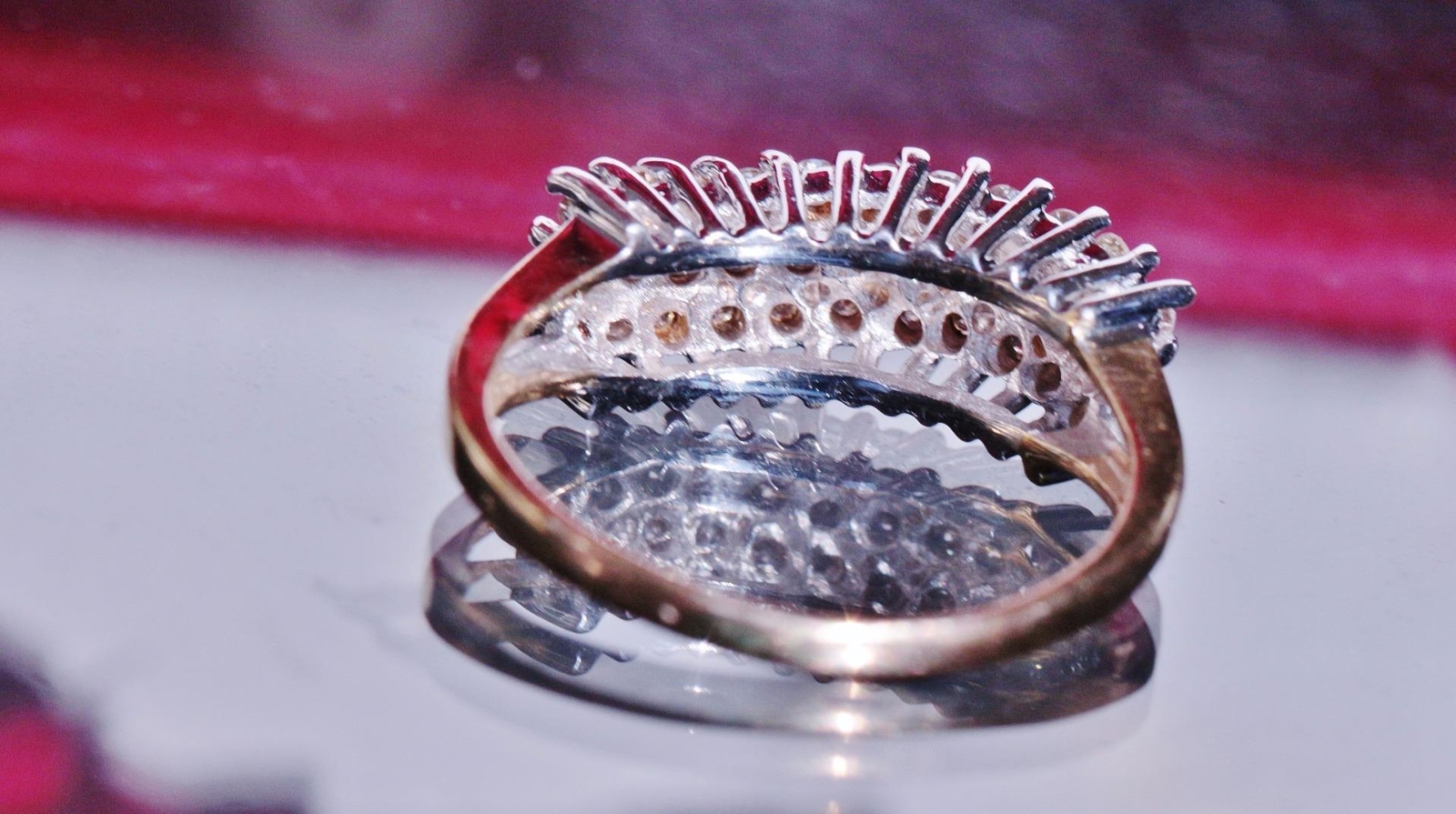 14k yellow gold ring 0.50ct natural diamond cocktail 2.85gr handmade size 5. 5