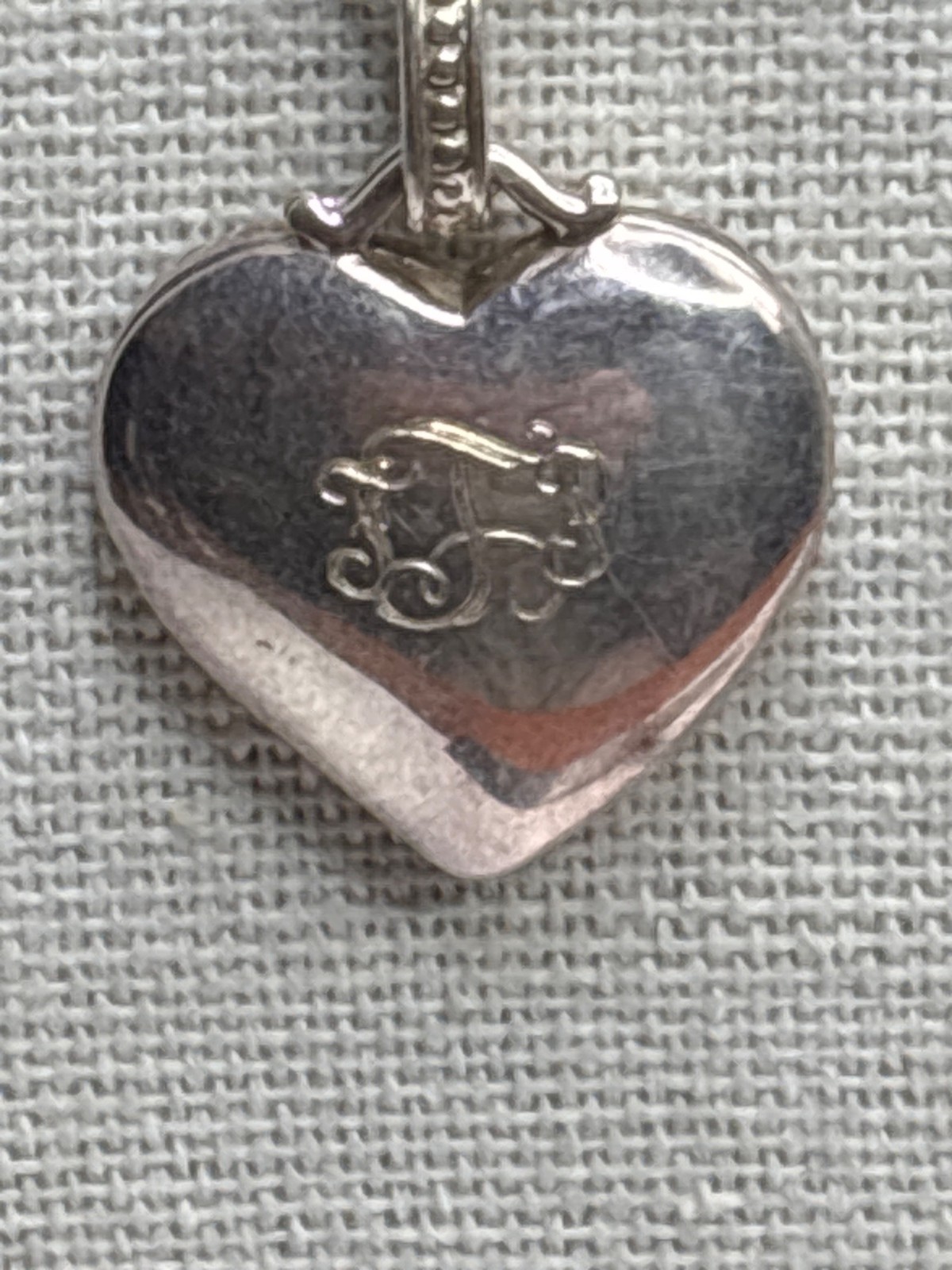 Vintage Sterling Silver Locket & Chain | Monogrammed | Original Photo | 6.45 g