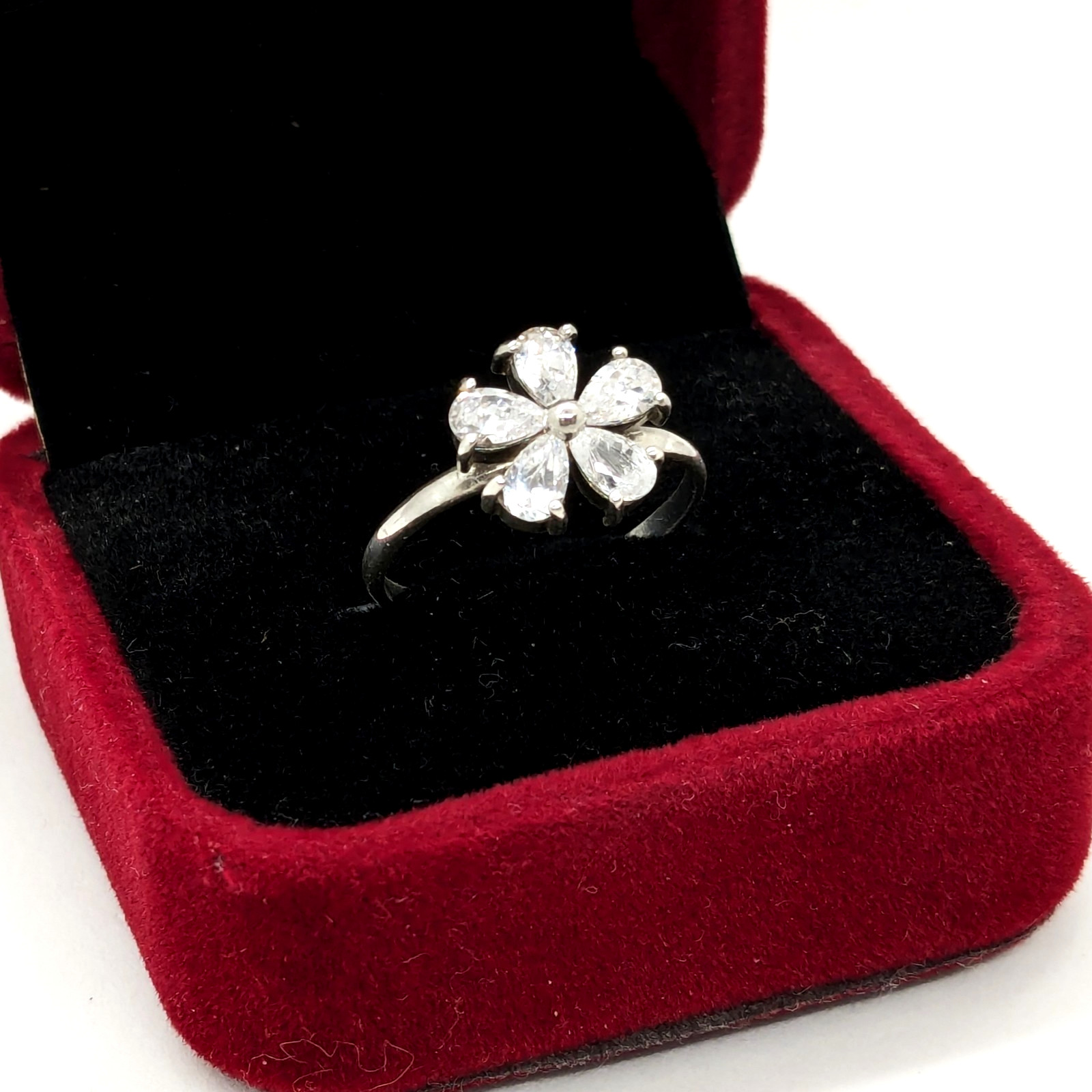 Vintage Elegant RING Silver 925 with Bright Stones -size: 7US (17mm) | UA #111